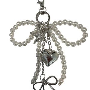 Elegant Silver and Pearl Starfish Heart Pendant